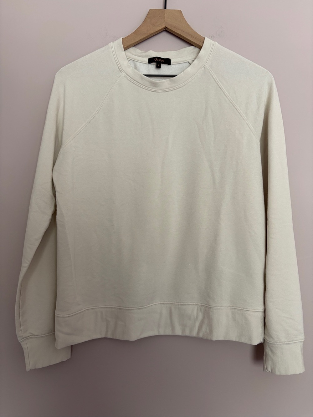 Quince SuperSoft Off White Fleece Crew Small
